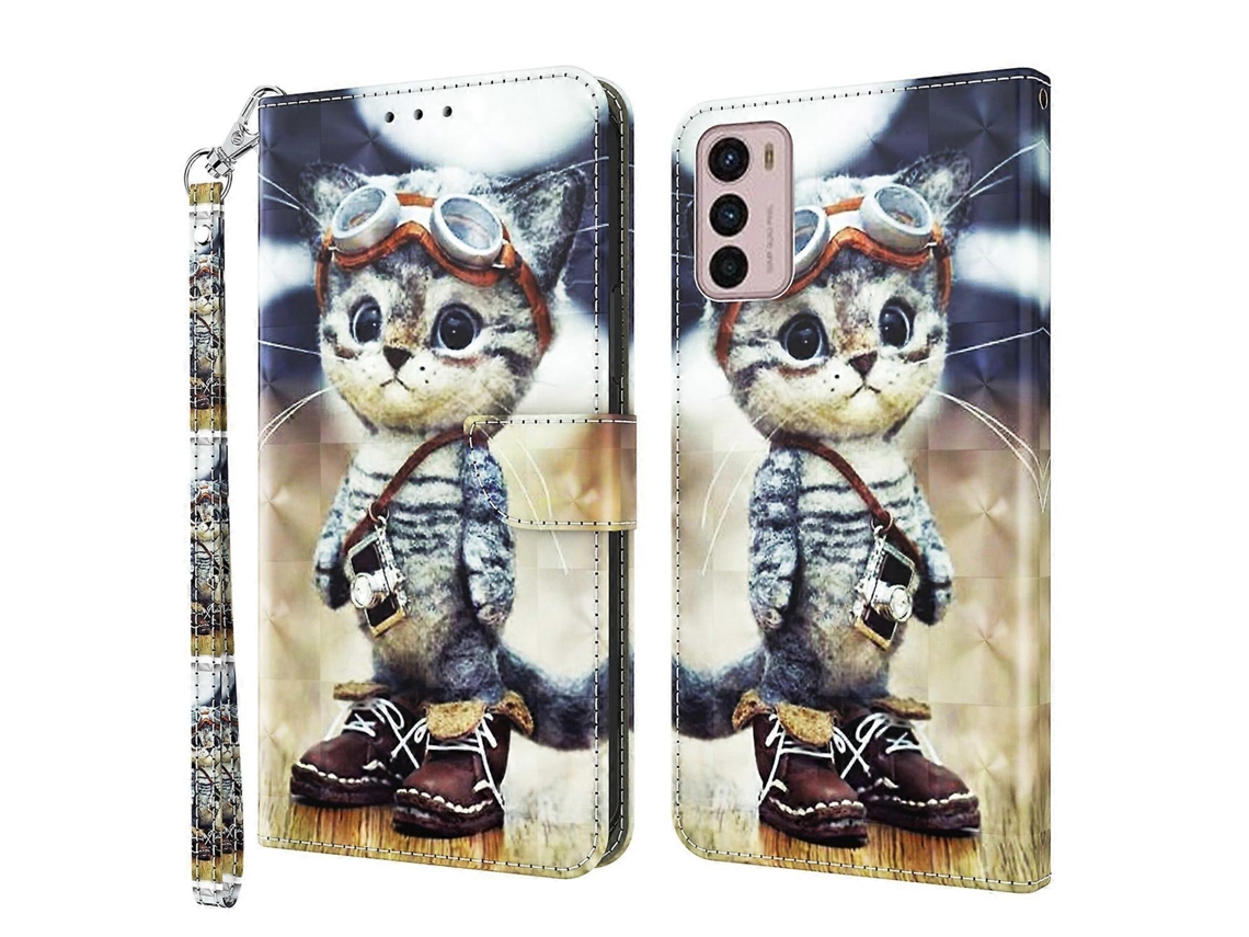 Capa De Celular Em Couro Com Pintura 3d Para Motorola Moto G42 5g