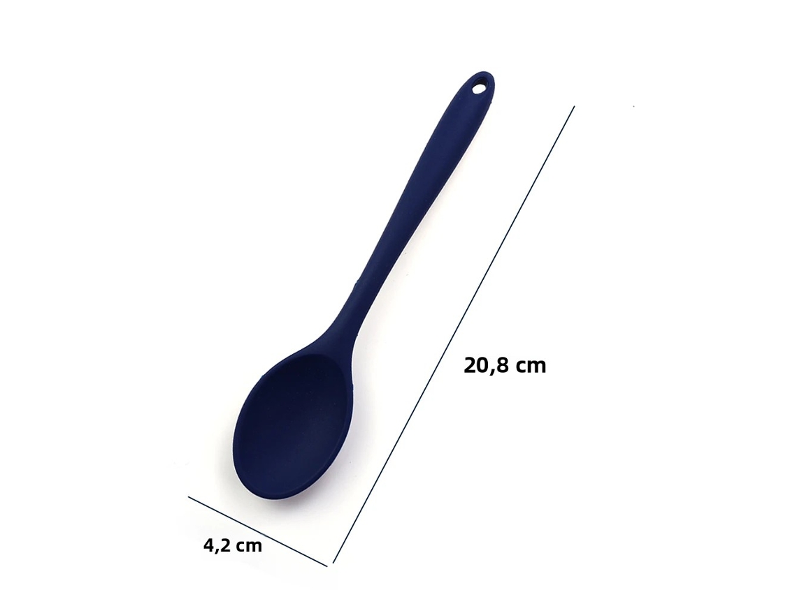 (hai Lan) Colher De Cozinha De Silicone Macio Com Cabo Longo, Colher De Sopa De Silicone