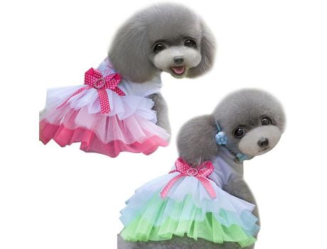 2 Roupas para Animais de Estimação Legal Verão Tule Saia para Cão Saia Vermelha Verde Mista para Animais de Estimação