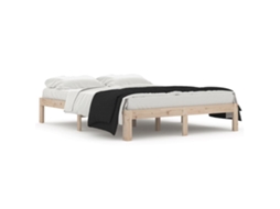 Estrutura de Cama 140x190 Cm Pinho Maciço MAISON EXCLUSIVE