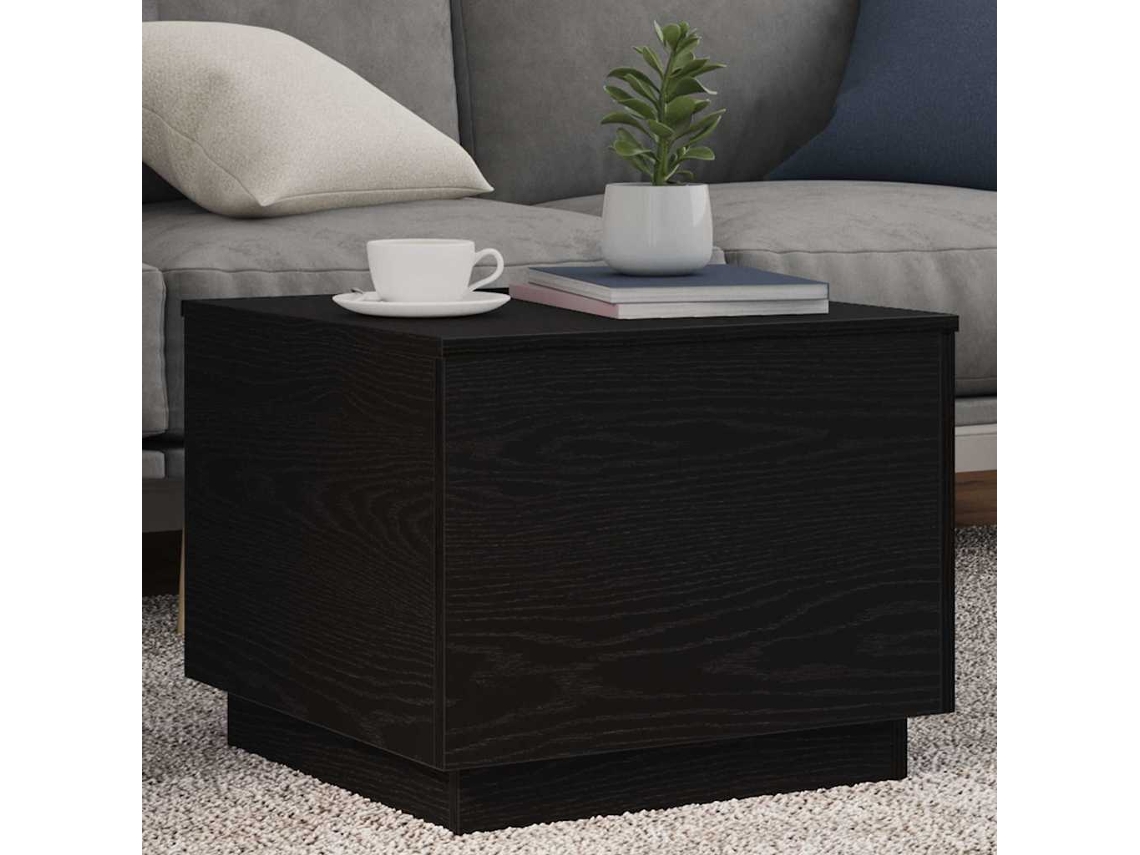Mesa de Centro com Luzes LED Carvalho Preto 50x50x40 Cm MAISON EXCLUSIVE