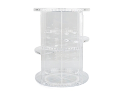 Organizador De Maquiagem Rotativo 360 Graus Com Armazenamento Transparente E Design Elegante