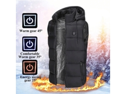 Colete Térmico Unissex Tengoo Hv-02 Com Aquecimento De 2 Zonas E 3 Níveis Tamanho 4xl Alimentação Usb Elétrico Para Inverno Quente E Externo