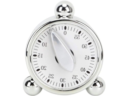 Timer De Cozinha Retro, Com Timer E Despertador, Branco, Plástico