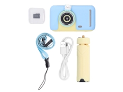 Câmera Para Crianças Hd 2.4 Polegadas 40mp Foto 1080p Vídeo Brinquedo Com Cartão De Memória 32g Azul Amarelo