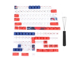 Aetheria teclas Pbt 134 Teclas Estilo Inglês com Padrões Animais para Teclado Mecânico Gamer Universal Koi Vermelho