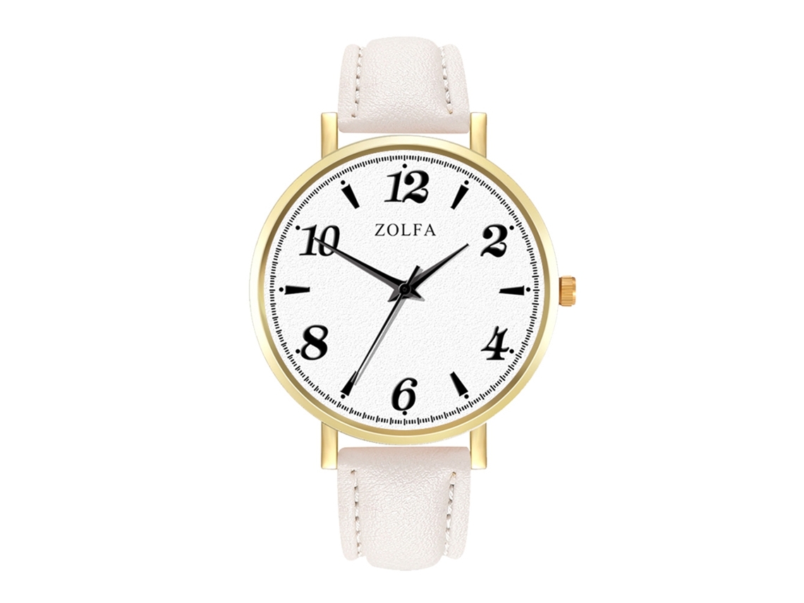 Relógio de quartzo unissex elegante e casual, ideal para presente de casais (branco)