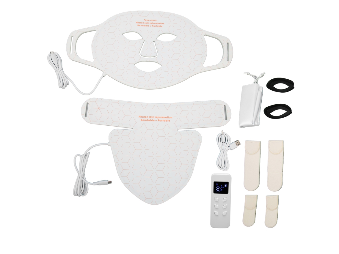 Máscara Facial Led Rejuvenescimento Da Pele Com Iluminação Binaural