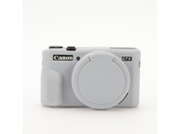 Capa CHRUI para Canon Powershot G7 X Mark Ii Silicone com Tampa da Lente Cinza