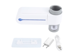 Laxiscreed Apoio Para Escova De Dentes Com Esterilizador Uv E Dispenser Automático De Creme