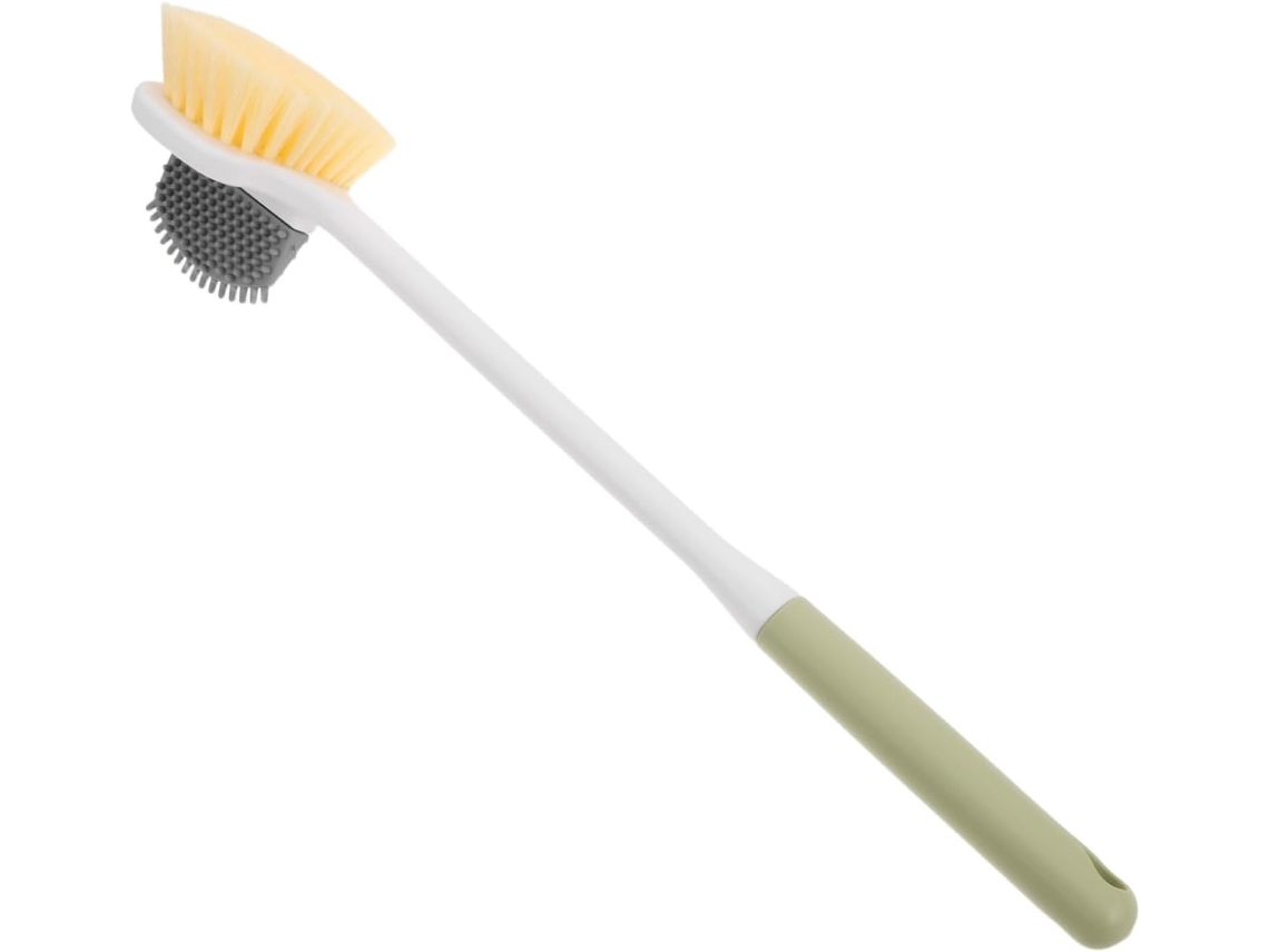Lurelia Acessório De Duche Com Escova De Silicone Para Banho, Cabo Longo, Dupla Face E Pega Ergonómica, Uso Diário Suave
