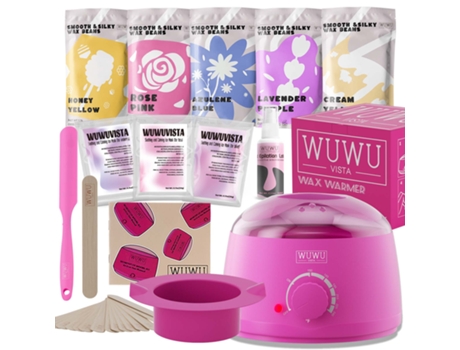 Kit de Depilação Wuwuvista, Conjunto Perfeito para Presente de Halloween, Cera Dura para Depilação com Aquecedor de Cera, Cera Pérolas para…