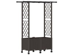 Conjunto 1 Canteiro De Jardim Elevado Vidaxl Castanho Polipropileno (124,5 X 40 X 142 Cm)
