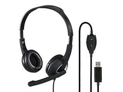 Auscultadores de Desktop para Pc ''Hs-Usb250'' Estéreo Preto HAMA 001399