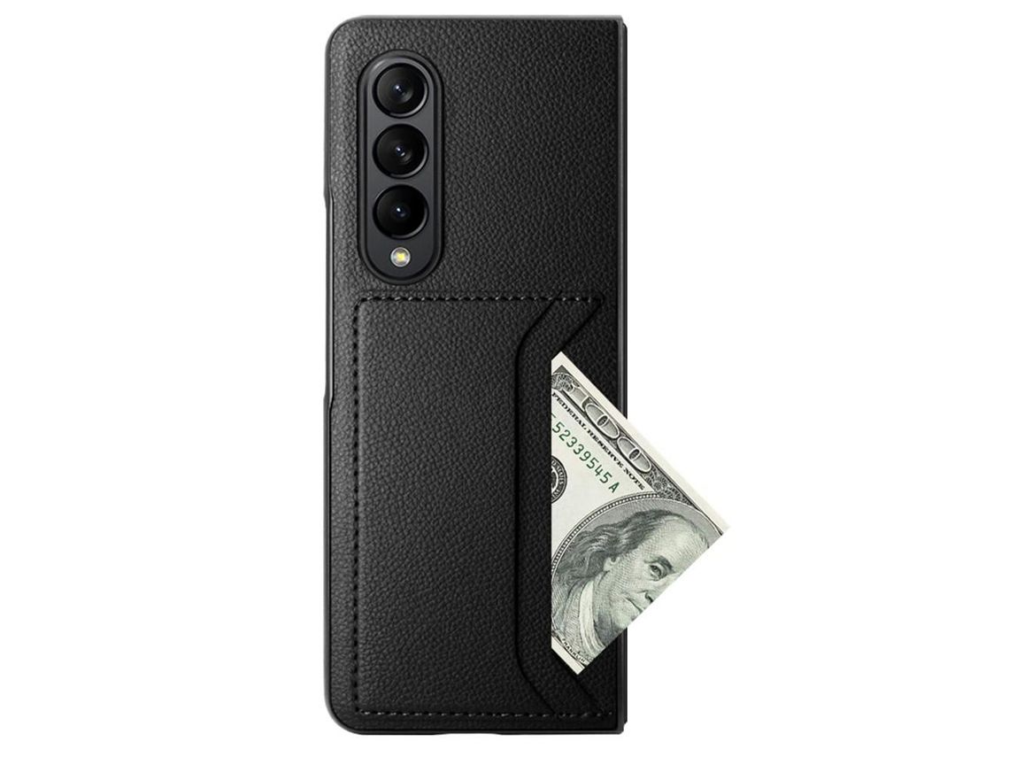 Capa para Samsung Galaxy Z Fold 4 5G com Porta-Cartões Cinzento