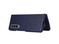 Capa para Samsung Galaxy Z Fold 3 5G Pele Sintética Anti-Riscos Azul