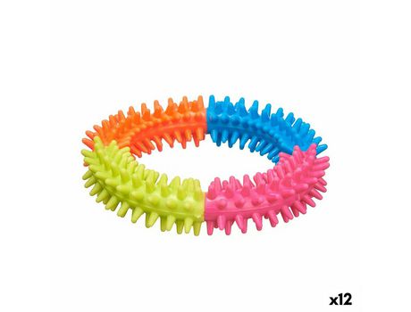Brinquedo para cães Anel de fixação Silicone 12,5 x 2,5 x 12,5 cm (12 Unidades)