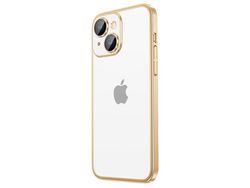 Lente para Telefone Fosco para iPhone 14 Pele Sintética Dourado