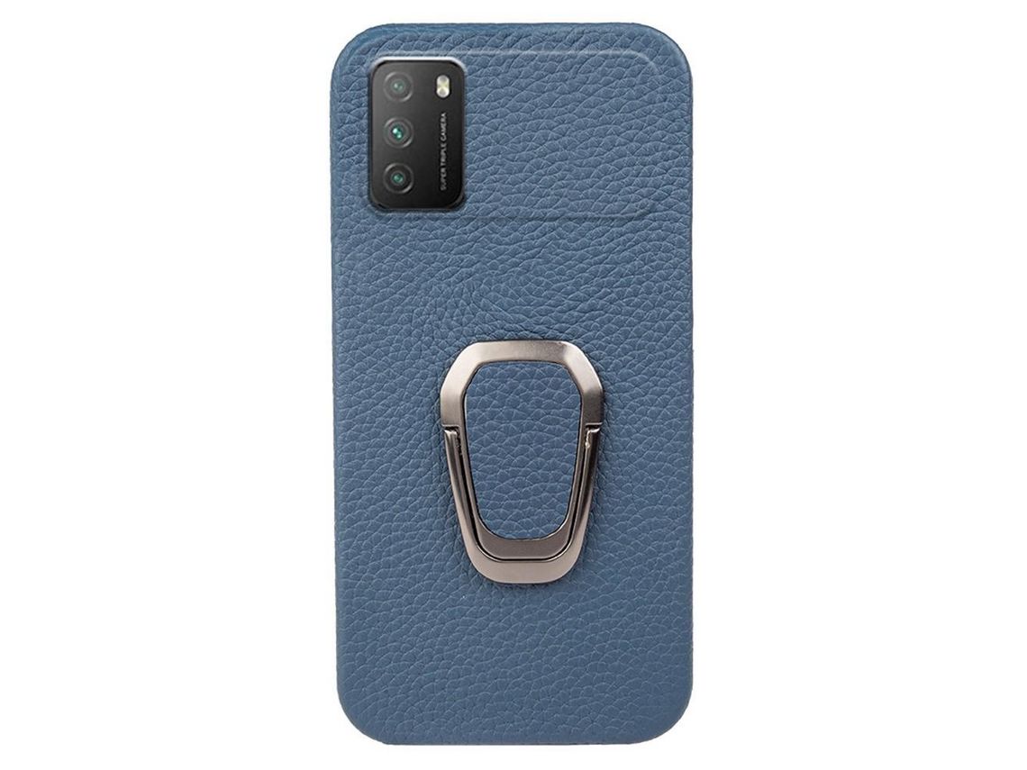 Capa para Xiaomi Poco M3, Redmi 9T, Poco 9T 9 Note 9 4G Pele Sintética Azul