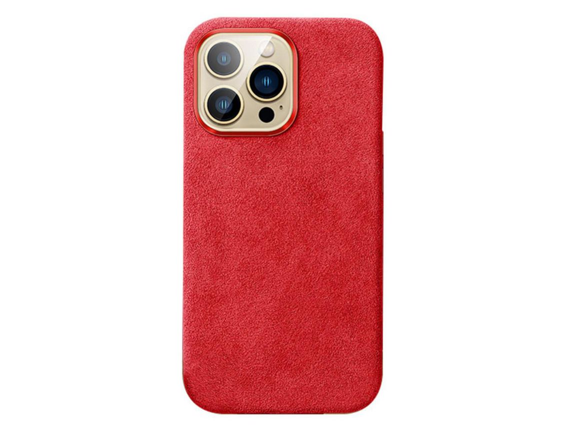 Capa para iPhone 14 Pro Pele Sintética Vermelho