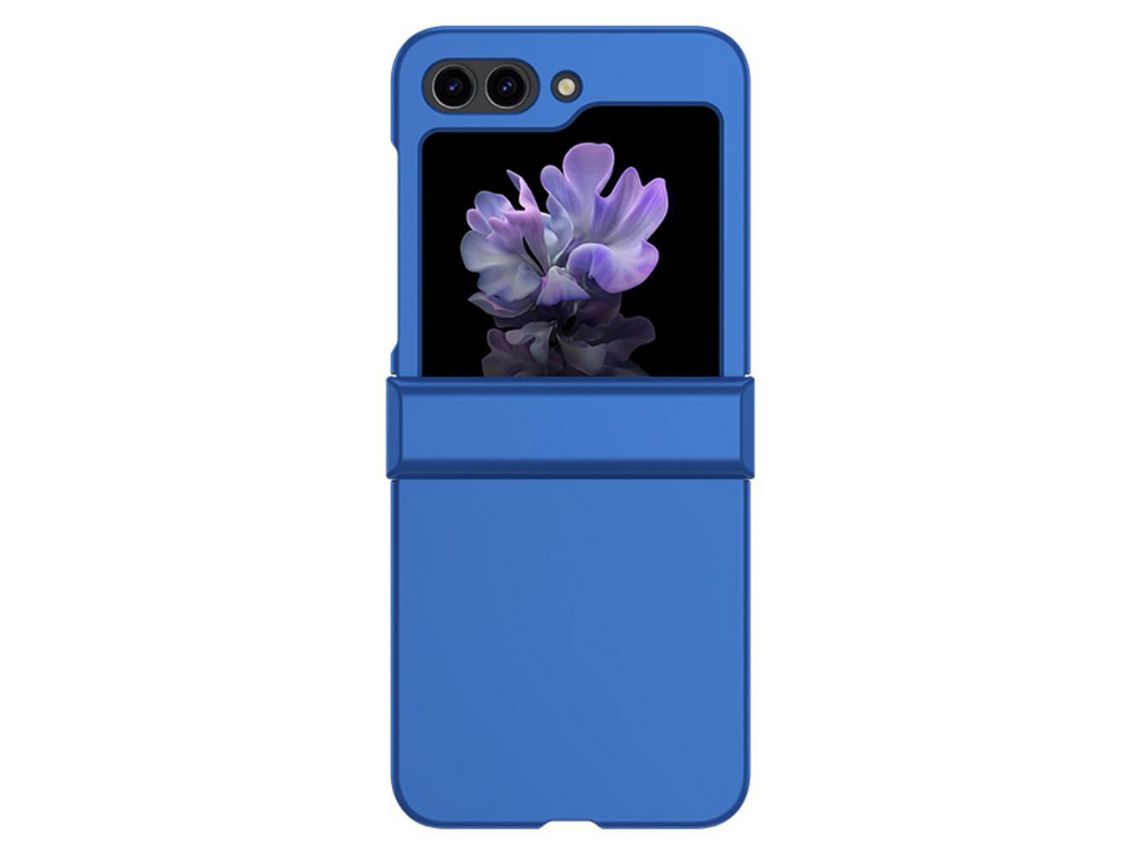Capa para Samsung Galaxy Z Flip 5 5G Pele Sintética Azul