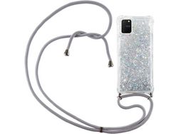 Correia Colar Lite Líquido Brilhante para Samsung Galaxy A91/S10 HONGWE. Transparente