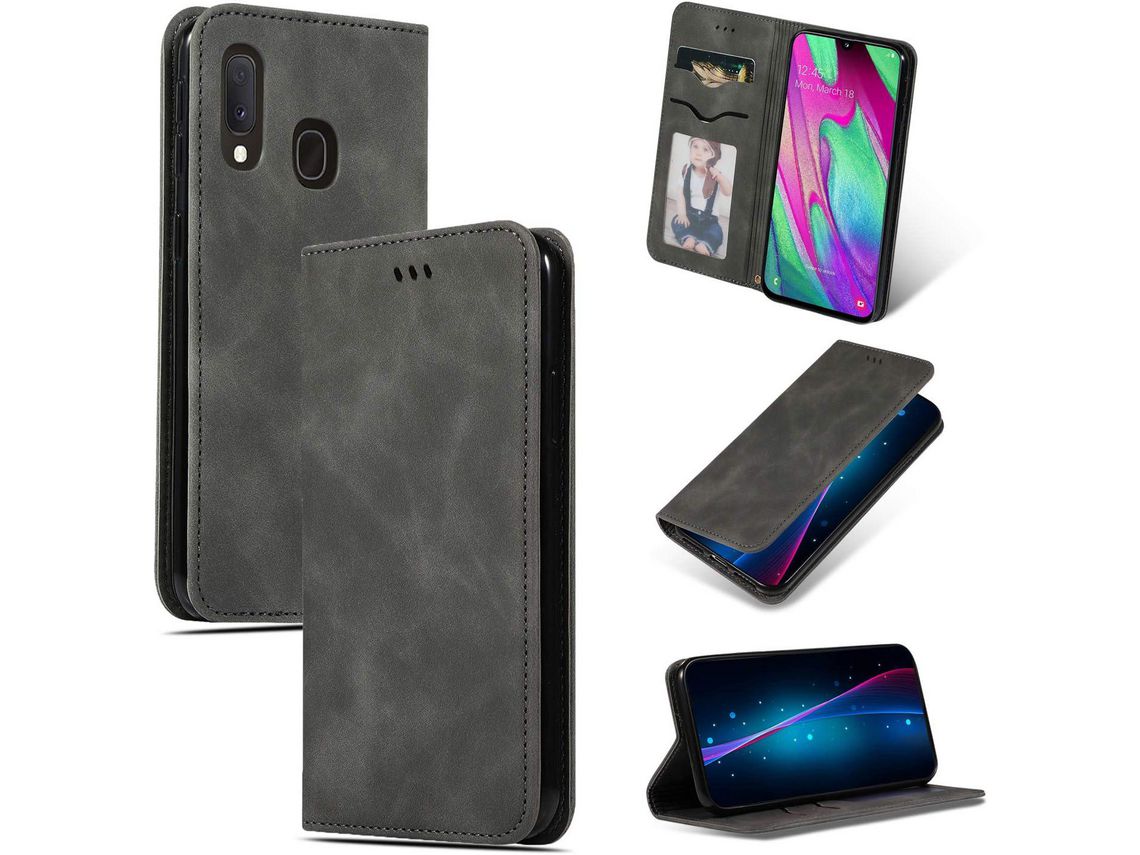 Capa Fólio para Samsung HONGWE. Pele Sintética Magnética Premium