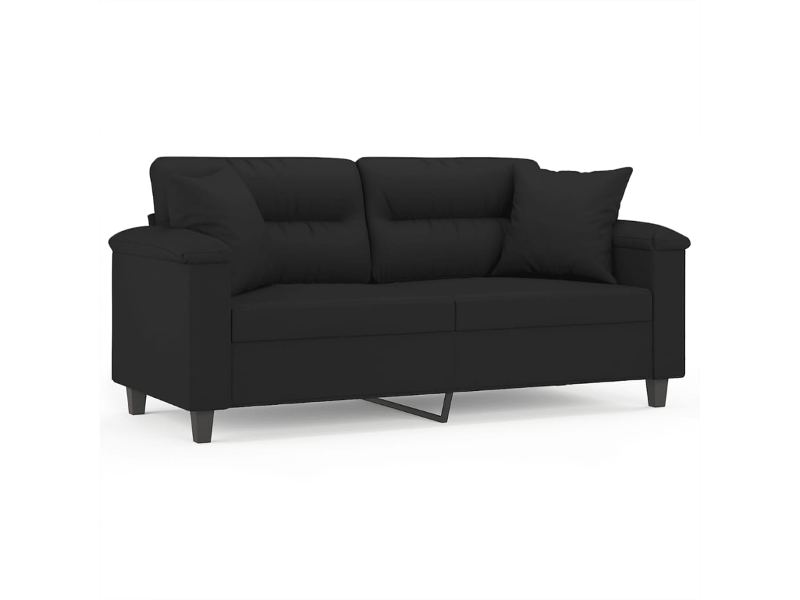 2-seater Sofa, 2-seater Sofas Vidaxl Preto Microfibra (n/a)