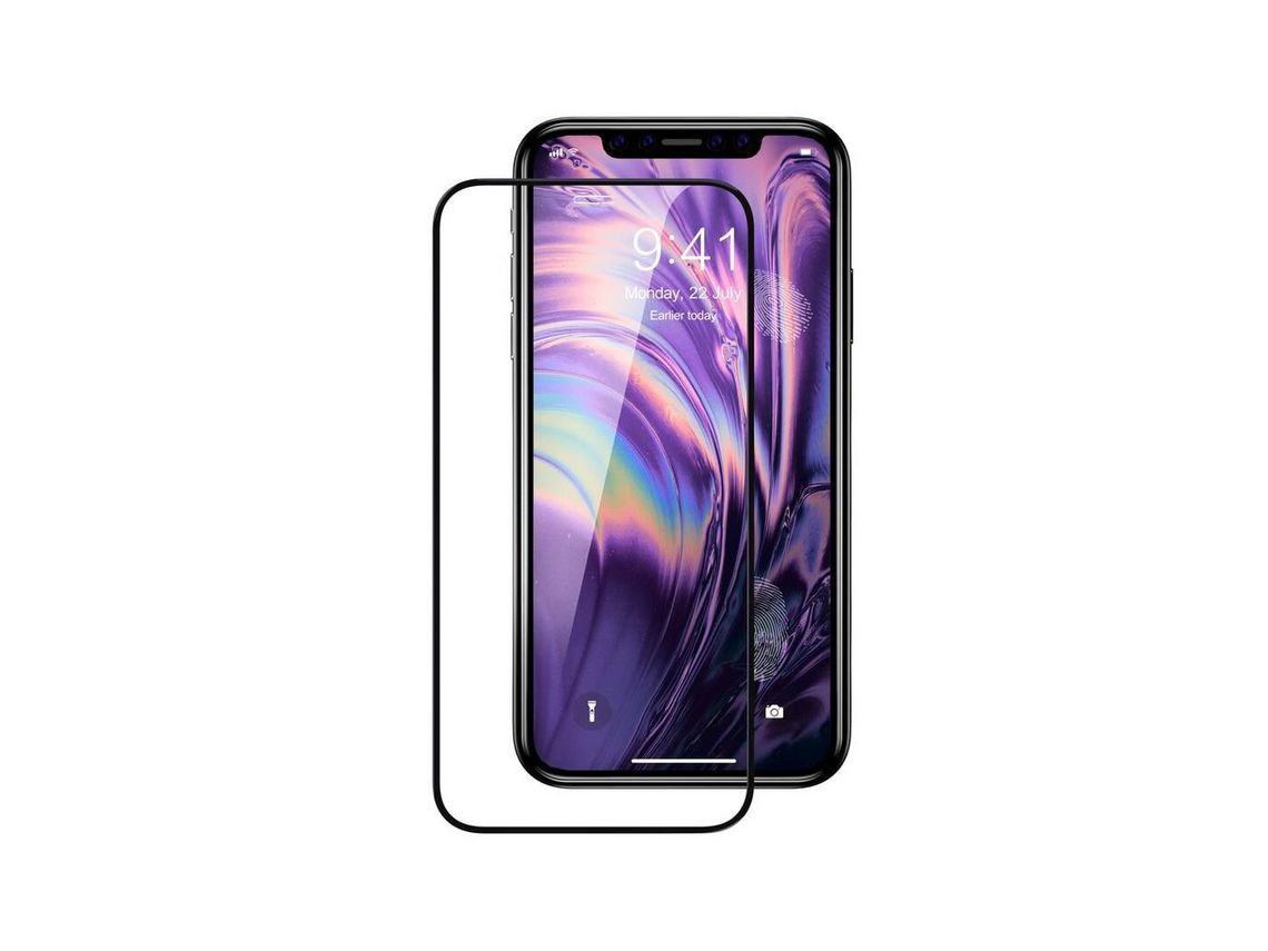 Película de Ecrã para iPhone 11 Pro Max DEVIA Vidro Temperado Preto