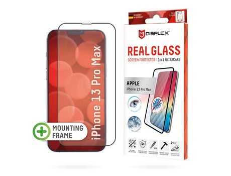 Protetor de Ecrã , Â´3em1Â´ UltraCare Vidro para Apple iPhone 13 Pro Max, moldura de montagem,, 1492
