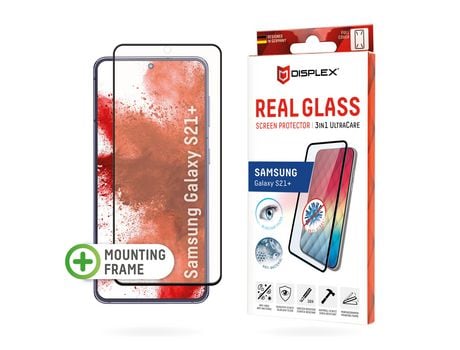Protetor de Ecrã , Â´3em1Â´ UltraCare Vidro para Samsung Galaxy S21 Plus, moldura de montagem,, 1466