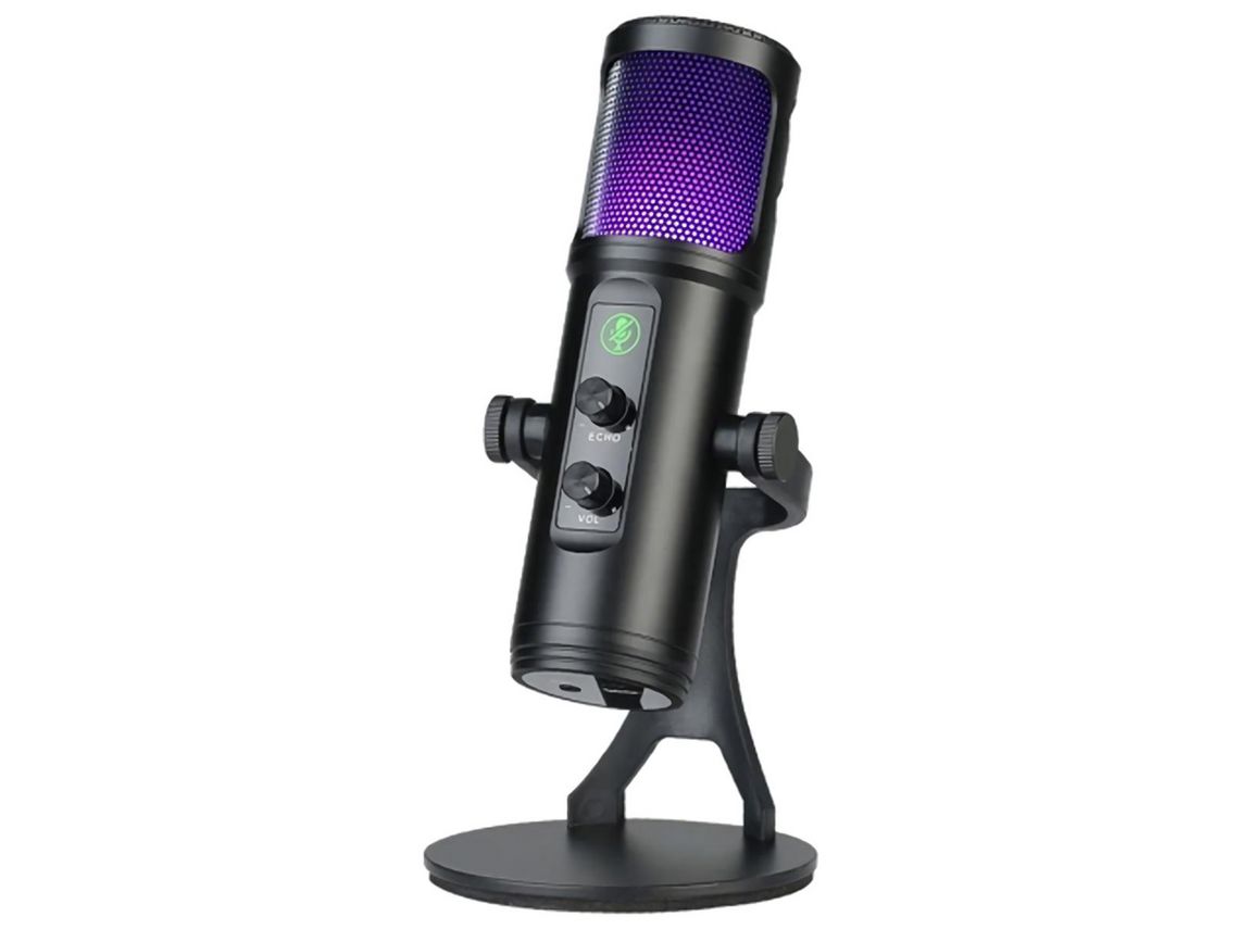 Microfone KLACK com Condensador e Luzes Rgb