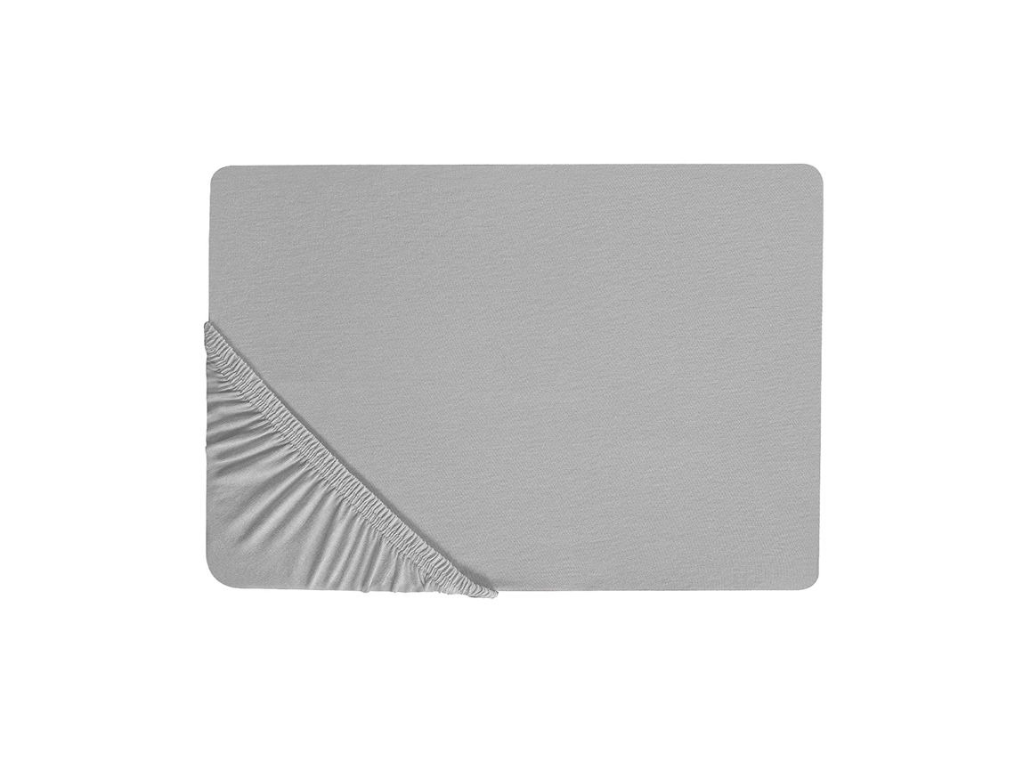 Sábana Beliani Hofuf De Algodón Gris 140x200x25