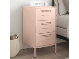 Vidaxl Mesa De Cabeceira 36x39x68 Cm Aço Rosa
