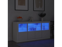 Vidaxl Aparador Com Luzes Led 142,5x37x67 Cm Branco