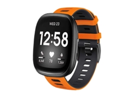 Bracelete Fitbit by Google Versa 3 Pulseira outdoor Laranja e Preto
