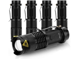 Mini Lanterna Led, Pacote Com 5, 350 Lúmens, 3 Modos Aquaforge (sem Bateria)