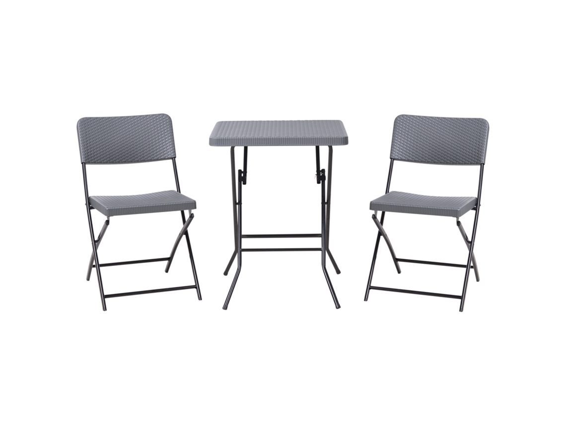 Conjunto Bistrô Beliani Trappeto De Material Sintético Cinzento 60x60x75