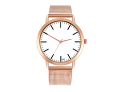 Reloj Analógico De Cuarzo Con Correa De Malla Estilo Simple Zhoulianfa (oro Rosa)