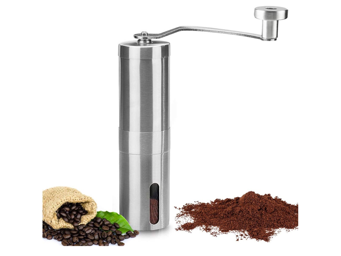 Moedor De Café Manual Cerâmica, Mós Cônicas, Portátil, Prateado, Para Espresso, Prensa Francesa E Café Coado, Uso Em Casa E Viagens