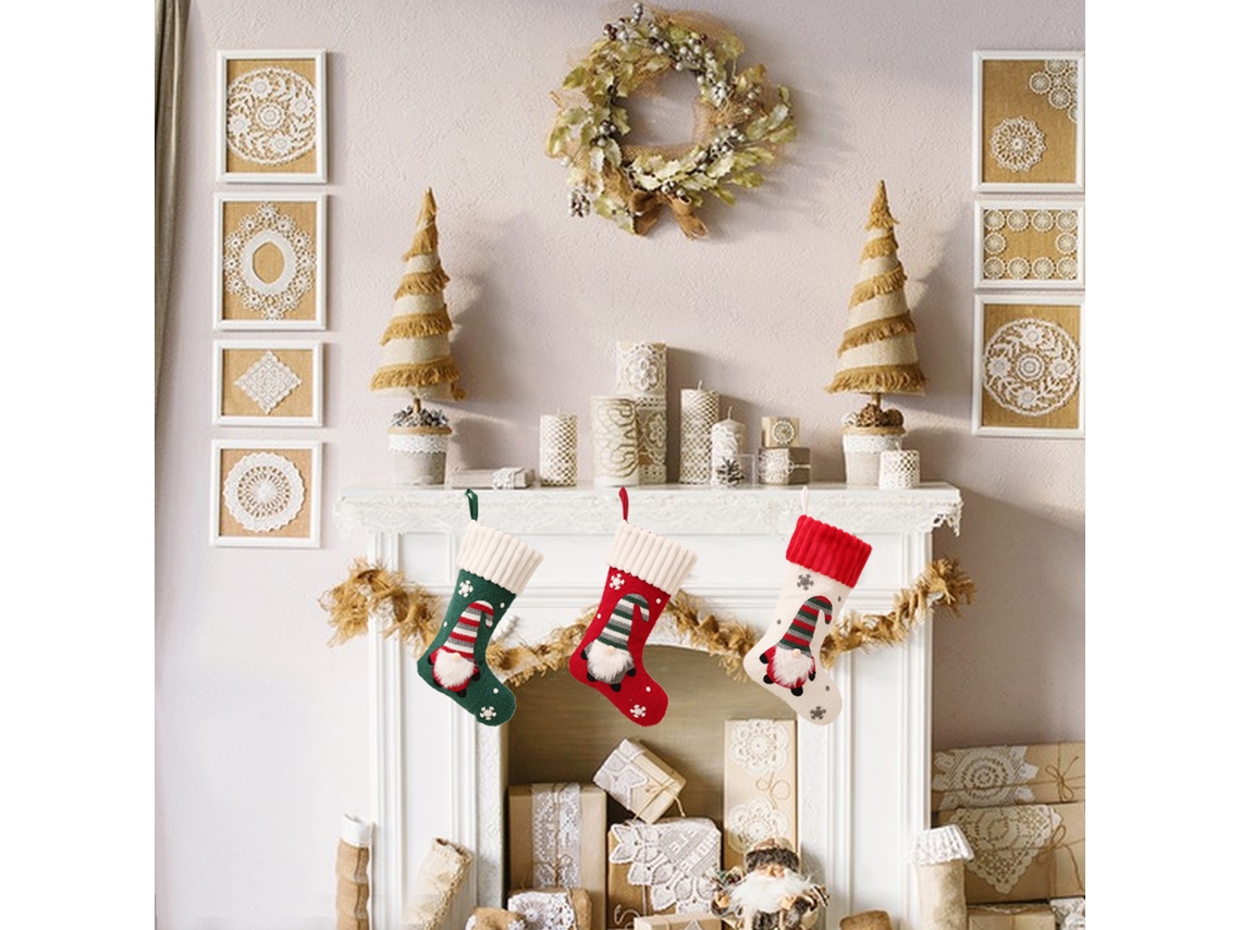 Saco De Presente De Boneco De Pelúcia Rudolf De Natal (branco, Tecido) Eoocoo