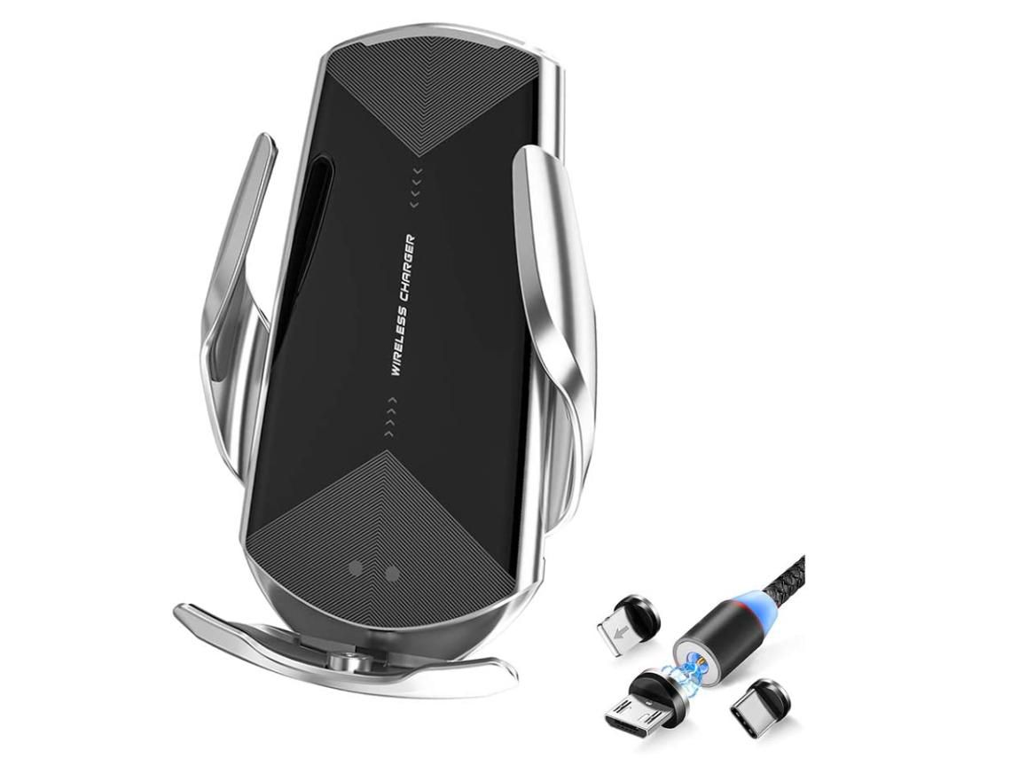 Suporte Carro Atualizado Carregamento Sem Sensor Infravermelho YIZHOOD Magnética Branco