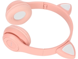 Fone De Ouvido Bluetooth Alomejor Com Orelhas Gato, Fofo, Dobrável, Sem Fio, Para Crianças, Com Luz Led E Suporte Para