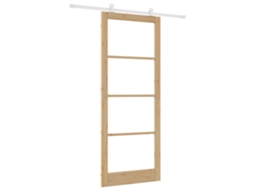 Conjunto 1 Porta Moderna Vidaxl Castanho Madeira De Pinho Maciça (93 X 232 Cm)