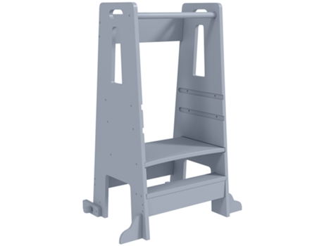 Torre de Aprendizagem MDF e Madeira de Pinho cor Gris 45x47,5x91 cm AIYAPLAY