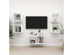 Vidaxl 5 Pcs Conjunto De Móveis De Tv Contraplacado Branco
