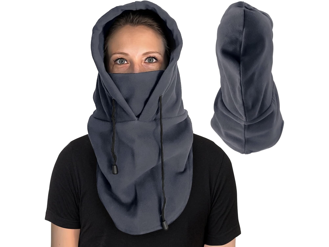 Chapéu Masculino de Inverno, Máscara Facial Cinza, Balaclava, Capuz para Uso Externo BRILVIBERA