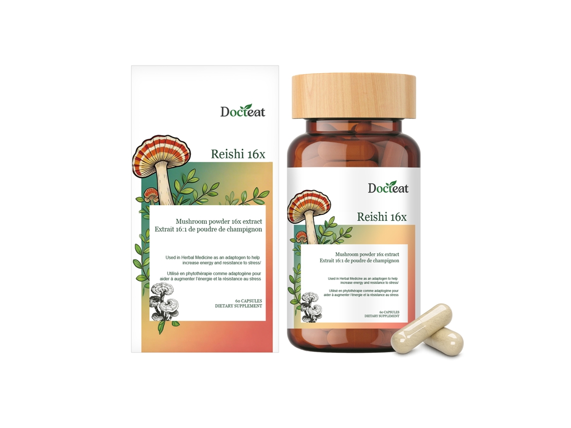 Cápsulas Docteat Ganoderma Cordyceps para Suporte Energético e Cuidado Diário