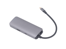 Mali estação de Expansão Type C 6 em 1 com Hdmi, Rj45, Usb 3.0 e Carregamento Pd 100w em Liga de Alumínio