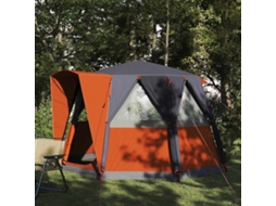 Vidaxl Câmara De Tenda Para 3 Pessoas Com Telhado Cinza E Laranja